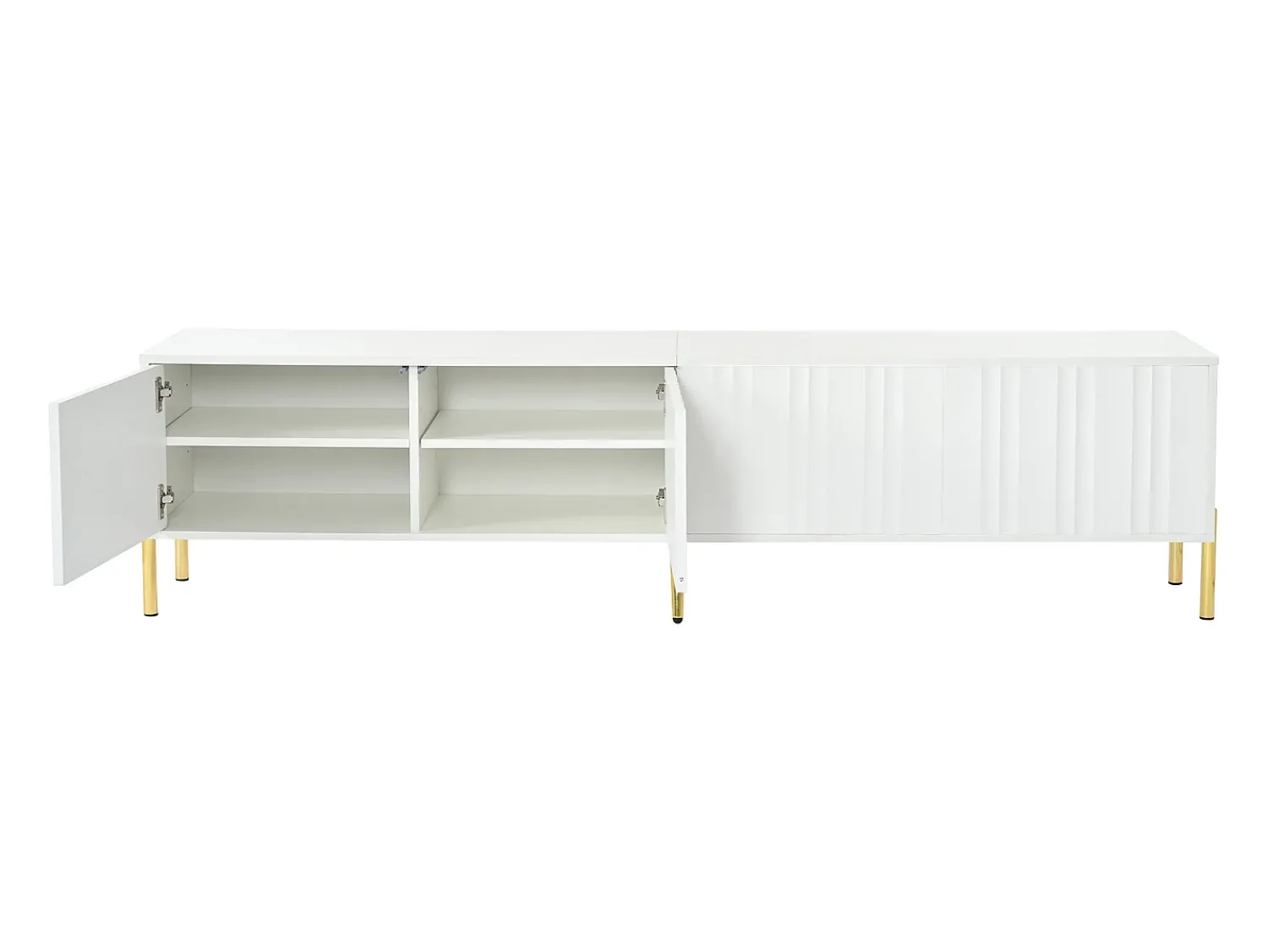 New ModernLuxe Móvel TV L 190cm - 4 portas e 8 prateleiras - estilo moderno - Branco