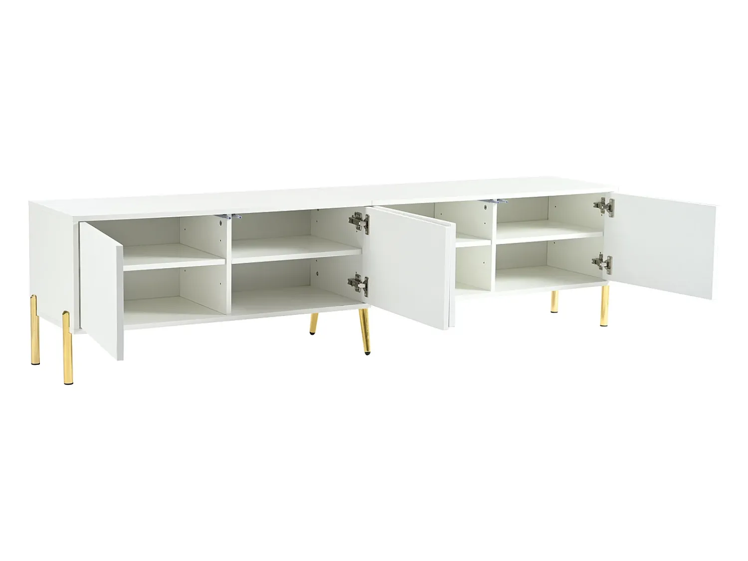 New ModernLuxe Móvel TV L 190cm - 4 portas e 8 prateleiras - estilo moderno - Branco