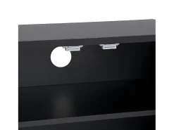 ModernLuxe Móvel TV L 170cm - aspecto brilhante - 4 portas texturadas gravadas com puxadores dourados -^ Móvel De Tv