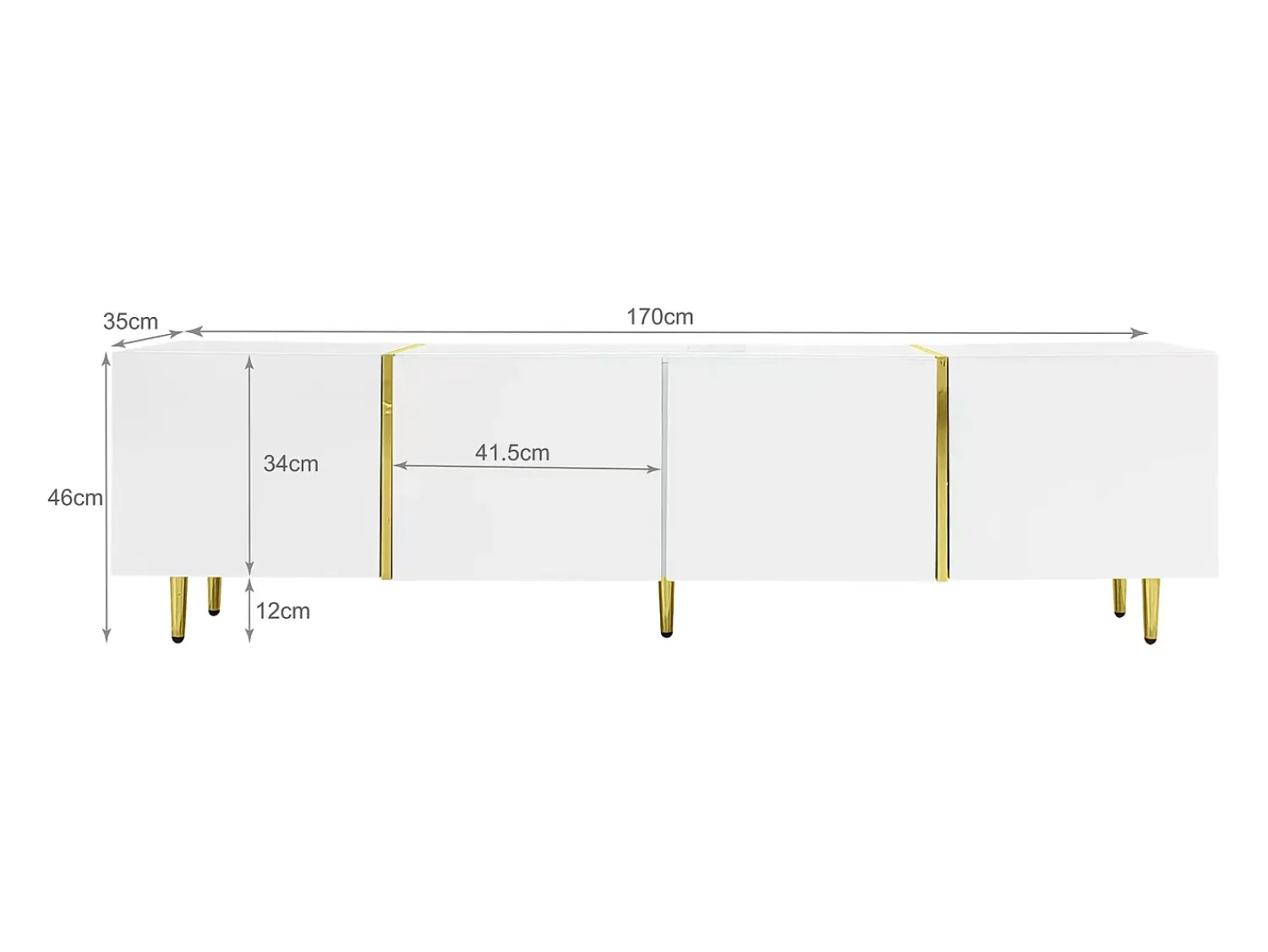 Móvel De Tv|ModernLuxe Móvel TV L 170cm - com 4 portas - MDF - Branco