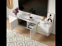 Móvel De Tv|ModernLuxe Móvel TV L 170cm - com 4 portas - MDF - Branco
