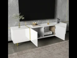 Móvel De Tv|ModernLuxe Móvel TV L 170cm - com 4 portas - MDF - Branco
