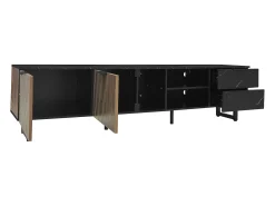 Móvel De Tv|ModernLuxe Móvel TV L 200cm com LED - 2 portas e 2 gavetas - Castanho