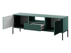 Móvel De Tv| Móvel TV: labrador, Preto, 154 x 56 x 39 cm, puxadores dourados Verde