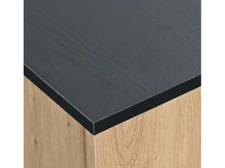 Sale Móvel TV LED 15 lâmpadas - TV-Board com 1 gaveta + 3 portas + 2 compartimentos placa de tecto preta - natural 180x40x45cm Natural claro