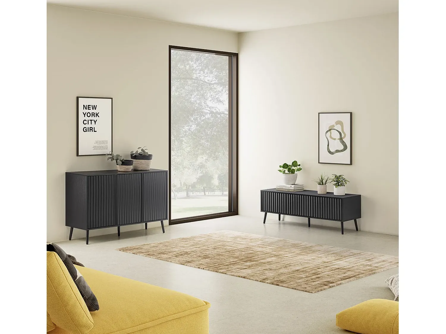 Móvel De Tv|VS Venta-stock Móvel TV Lluvia 3 portas em Preto