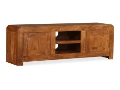 Móvel TV madeira maciça c/ acabamento a mel 120x30x40 cm PT680291^ Móvel De Tv