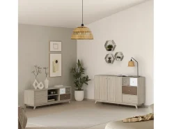 VS Venta-stock Móvel TV Maia 1 porta e 3 gavetas multicoloridas^ Móvel De Tv