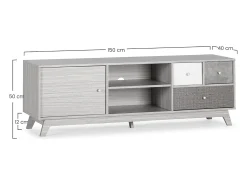 VS Venta-stock Móvel TV Maia 1 porta e 3 gavetas multicoloridas^ Móvel De Tv
