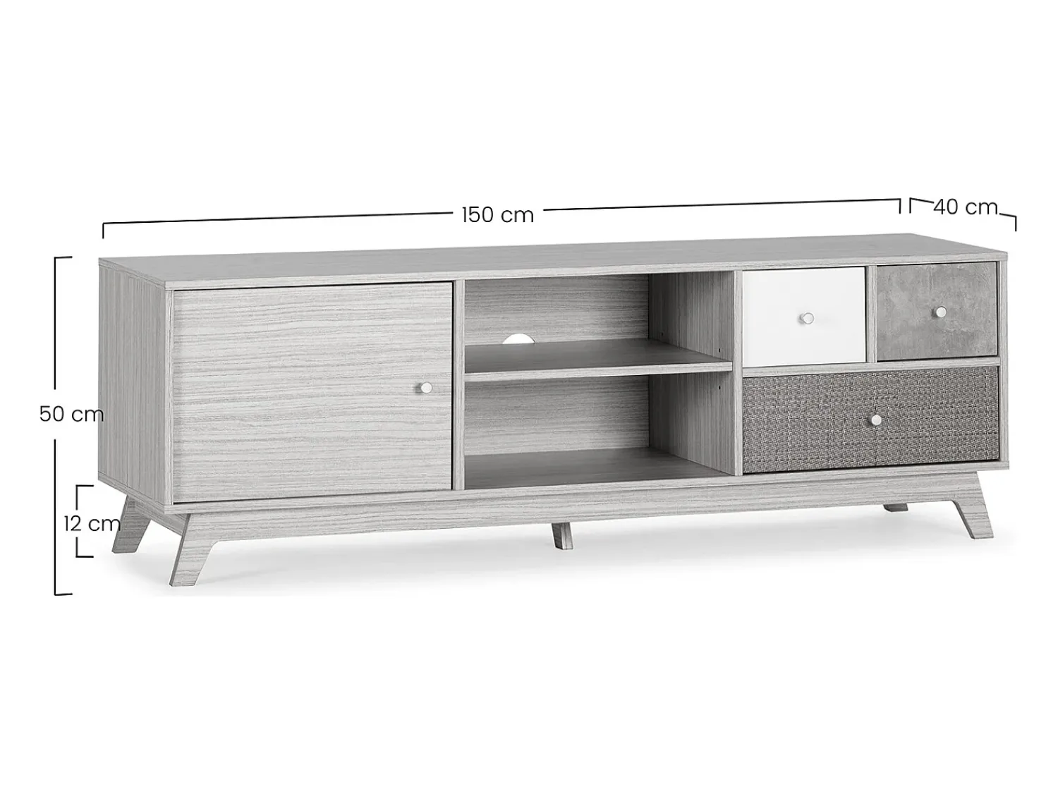 VS Venta-stock Móvel TV Maia 1 porta e 3 gavetas multicoloridas^ Móvel De Tv