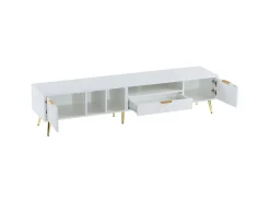 Hot ModernLuxe Móvel TV moderno 180 cm - 1 gaveta + 2 portas + 3 compartimentos - Branco