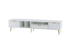 Hot ModernLuxe Móvel TV moderno 180 cm - 1 gaveta + 2 portas + 3 compartimentos - Branco