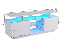 Móvel De Tv*ModernLuxe Móvel TV moderno 140cm com LED para TV de 60