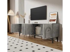 KOMHTOM Móvel TV moderno de 4 portas - , 160 cm - Design elegante, dobradiças de fecho suave^ Móvel De Tv
