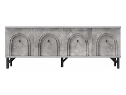 KOMHTOM Móvel TV moderno de 4 portas - , 160 cm - Design elegante, dobradiças de fecho suave^ Móvel De Tv