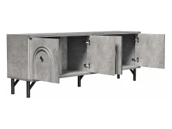 KOMHTOM Móvel TV moderno de 4 portas - , 160 cm - Design elegante, dobradiças de fecho suave^ Móvel De Tv