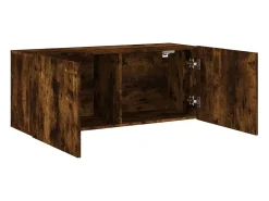 Móvel De Tv*Helloshop26 Móvel TV multimídia Estante TV aparador TV sala de jantar sala de estar quarto parede carvalho fumê 100 x 30 x 41 cm marrom 02_0028121 Castanho