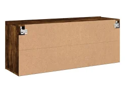 Móvel De Tv*Helloshop26 Móvel TV multimídia Estante TV aparador TV sala de jantar sala de estar quarto parede carvalho fumê 100 x 30 x 41 cm marrom 02_0028121 Castanho