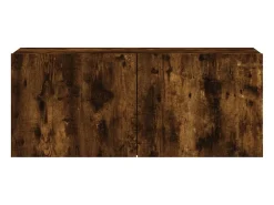 Móvel De Tv*Helloshop26 Móvel TV multimídia Estante TV aparador TV sala de jantar sala de estar quarto parede carvalho fumê 100 x 30 x 41 cm marrom 02_0028121 Castanho