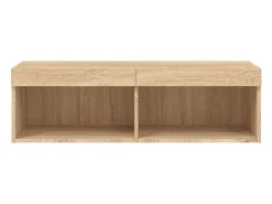 Helloshop26 Móvel TV multimídia Estante TV Aparador TV sala de jantar sala de estar quarto com luzes LED Carvalho Sonoma 100 x 30 x 30 cm marrom 02_0026752^ Móvel De Tv