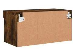Helloshop26 Móvel TV multimídia Estante TV aparador sala de jantar sala de estar quarto com luzes LED carvalho fumado 60 x 30 x 30 cm 02_0026743^ Móvel De Tv