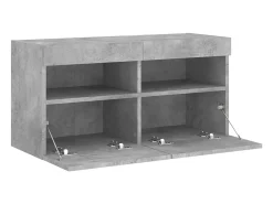 Helloshop26 Móvel TV multimídia Estante TV aparador sala de jantar sala de estar quarto parede com luzes LED 80 x 30 x 40 cm cinza 02_0027911^ Móvel De Tv