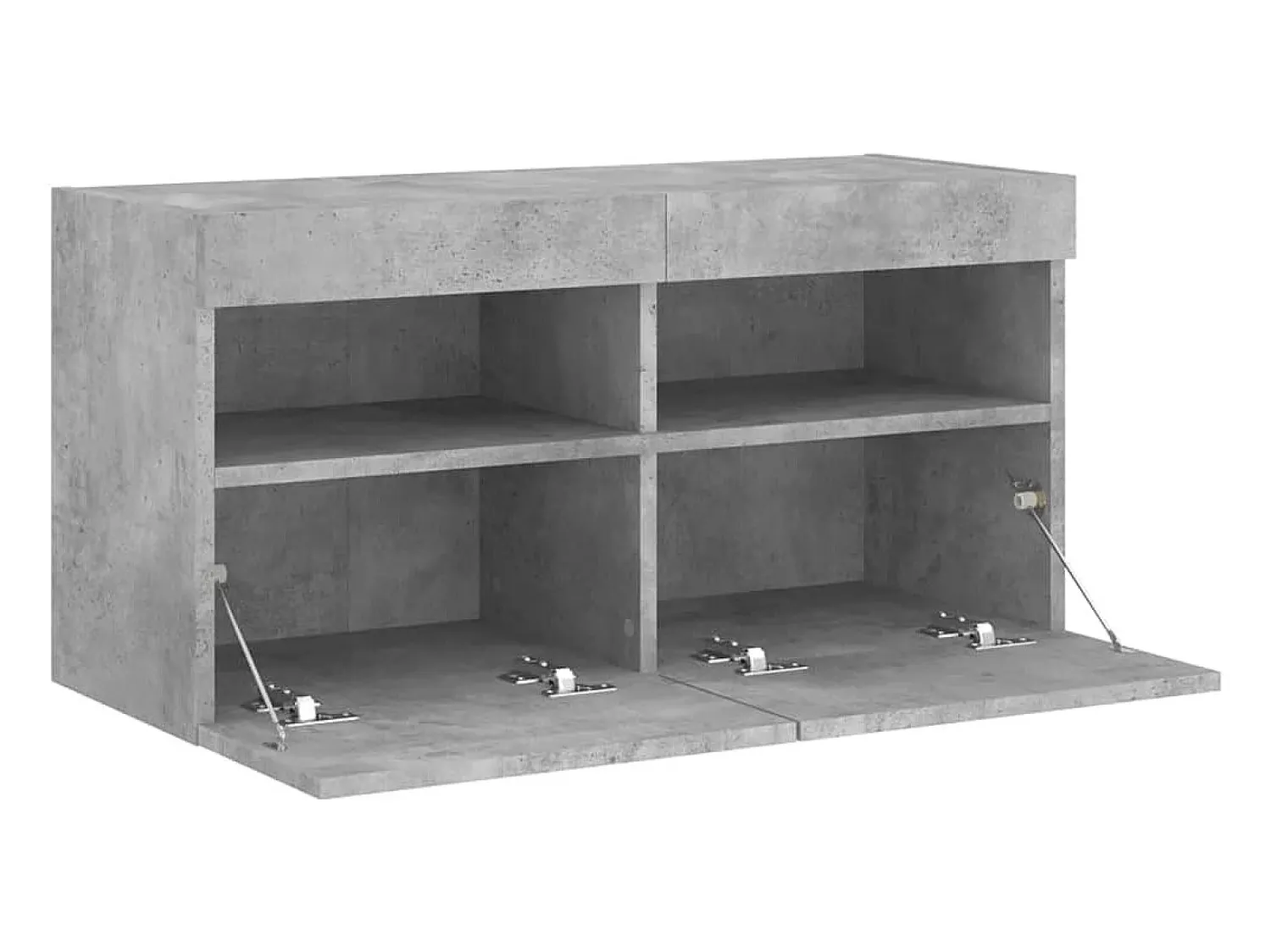 Helloshop26 Móvel TV multimídia Estante TV aparador sala de jantar sala de estar quarto parede com luzes LED 80 x 30 x 40 cm cinza 02_0027911^ Móvel De Tv