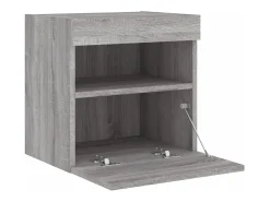 Móvel De Tv*Helloshop26 Móvel TV multimídia Estante TV aparador TV sala de jantar sala de estar quarto parede com luzes LED sonoma 40 x 30 x 40 cm cinza 02_0028046 Cinzento