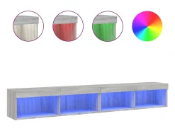 Móvel De Tv*Helloshop26 Móvel TV multimídia prateleira TV aparador sala de jantar sala de estar quarto com luzes LED 2 peças sonoma 100 x 30 x 30 cm cinza 02_0028880 Cinzento