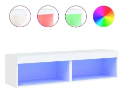 Móvel De Tv*Helloshop26 Móvel TV multimídia prateleira TV aparador sala de jantar sala de estar quarto com luzes LED 2 peças 60 x 30 x 30 cm 02_0028843 Branco