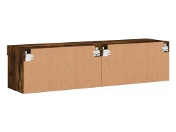 Móvel De Tv*Helloshop26 Móvel TV multimídia prateleira TV aparador sala de jantar sala de estar quarto com luzes LED 2 peças carvalho defumado 60 x 30 x 30 cm marrom 02_0028868 Castanho