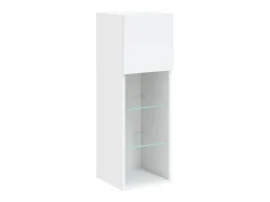 Clearance Helloshop26 Móvel TV multimídia prateleira TV aparador sala de jantar sala de estar quarto com luzes LED 2 peças 305 x 30 x 90 cm 02_0028836 Branco