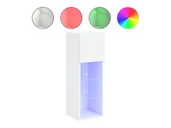 Clearance Helloshop26 Móvel TV multimídia prateleira TV aparador sala de jantar sala de estar quarto com luzes LED 2 peças 305 x 30 x 90 cm 02_0028836 Branco