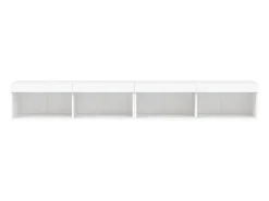 Hot Helloshop26 Móvel TV multimídia prateleira TV aparador sala de jantar sala de estar quarto com luzes LED 2 peças 100 x 30 x 30 cm 02_0028828 Branco
