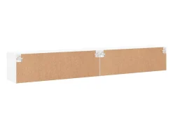 Hot Helloshop26 Móvel TV multimídia prateleira TV aparador sala de jantar sala de estar quarto com luzes LED 2 peças 100 x 30 x 30 cm 02_0028828 Branco