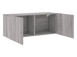 Móvel De Tv|Helloshop26 Móvel TV multimídia prateleira TV aparador sala de jantar sala de estar quarto parede sonoma 100 x 30 x 41 cm cinza 02_0028173 Cinzento