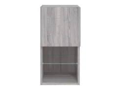 Helloshop26 Móvel TV multimídia prateleira TV aparador sala de jantar sala de estar quarto com luzes LED 2 peças sonoma 305 x 30 x 60 cm cinza 02_0028882^ Móvel De Tv