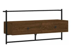 Móvel De Tv| Móvel TV parede 100,5x30x51 cm deriv. madeira carvalho PT435989 Castanho
