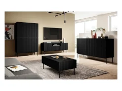 Best Móvel TV com 2 portas e 1 gaveta com pé de metal 150x45 cm Preto