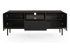 Best Móvel TV com 2 portas e 1 gaveta com pé de metal 150x45 cm Preto