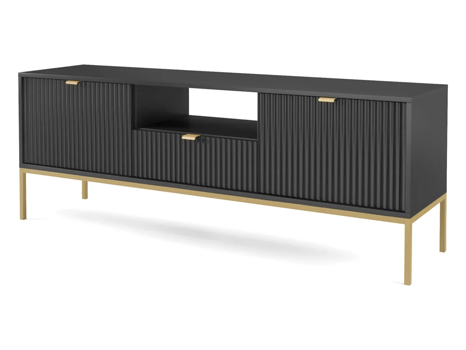 Móvel TV: , dourado, 154 x 56 x 39 cm, puxadores dourados^ Móvel De Tv