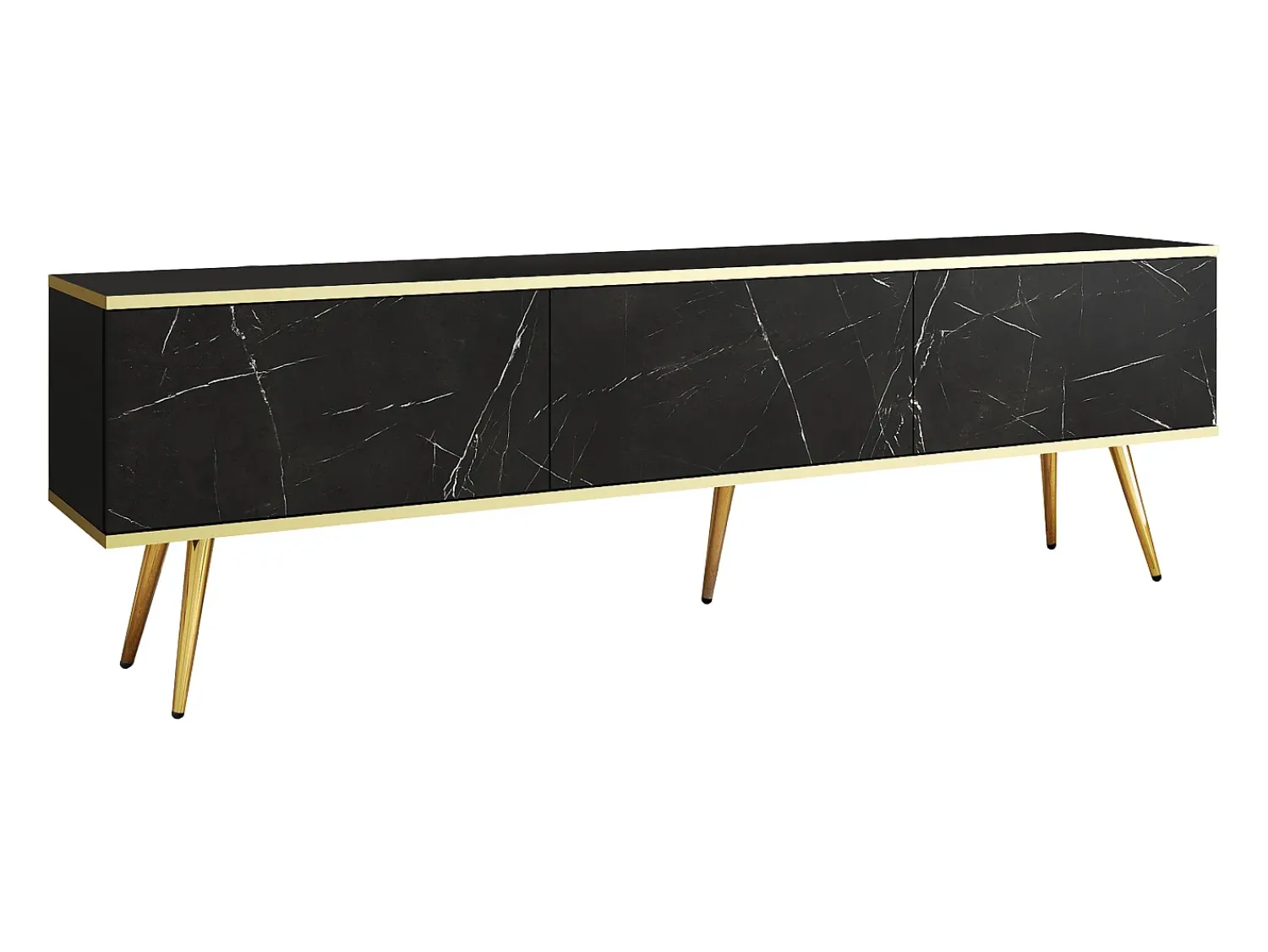 Móvel De Tv| Móvel TV, , Patas Doradas, 175 x 30 x 52 cm, Push to Open Preto