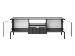 Best Móvel TV: , , 154 x 56 x 39 cm, puxadores dourados Preto