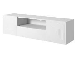 Móvel De Tv* Móvel TV suspenso 2 portas 1 gaveta branca em madeira laminada 167x40cm Branco