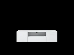 Móvel De Tv* Móvel TV suspenso 2 portas 1 gaveta branca em madeira laminada 167x40cm Branco