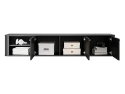 Best Móvel TV suspenso 3 portas 187x36 cm Preto