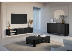 Best Móvel TV suspenso 3 portas 187x36 cm Preto