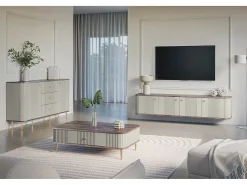 Móvel De Tv* Móvel TV suspenso 4 portas 187x36 cm Bege