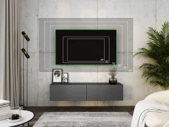 Móvel TV suspenso, 140 x 34 x 32 cm, Antracite^ Móvel De Tv