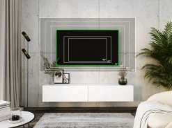 Móvel De Tv| Móvel TV suspenso, 170 x 34 x 32 cm, Fosco Branco